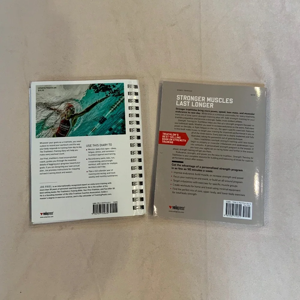 Triathlete Books x 2 Active Sporty Authors Joe Friel, Patrick Hagerman